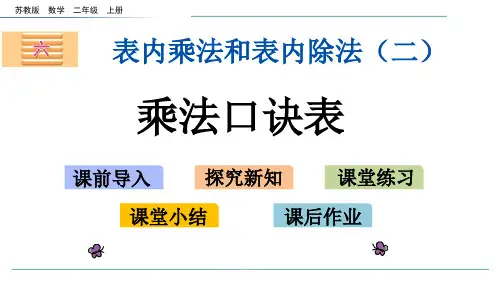 苏教版数学二年级上册6.9乘法口诀表-课件