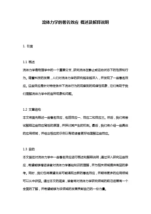 流体力学的著名效应_概述及解释说明