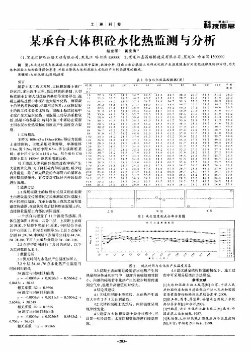 某承台大体积砼水化热监测与分析