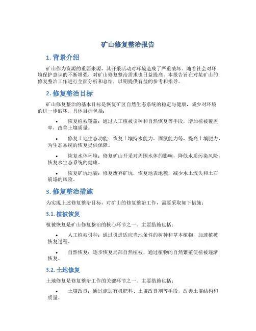 矿山修复整治报告