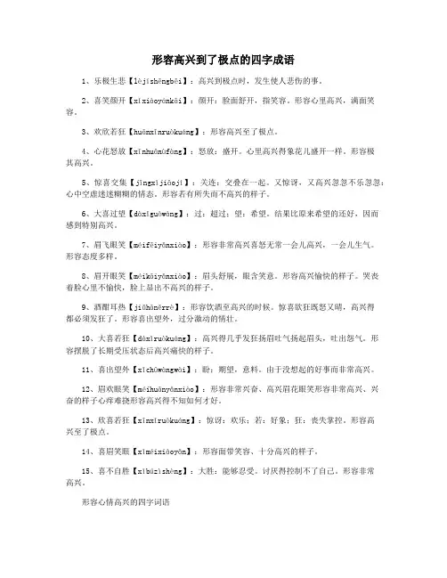 形容高兴到了极点的四字成语