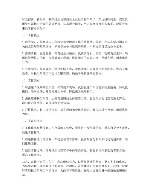 扬尘半年工作总结