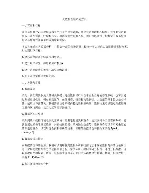 大数据营销策划方案