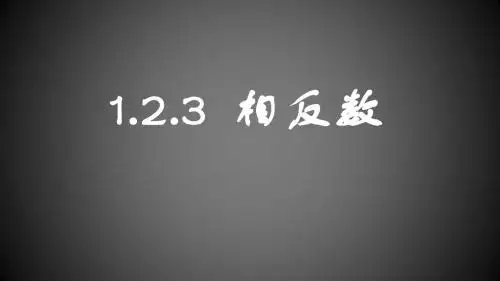 【精品课件】1.2.3相反数3