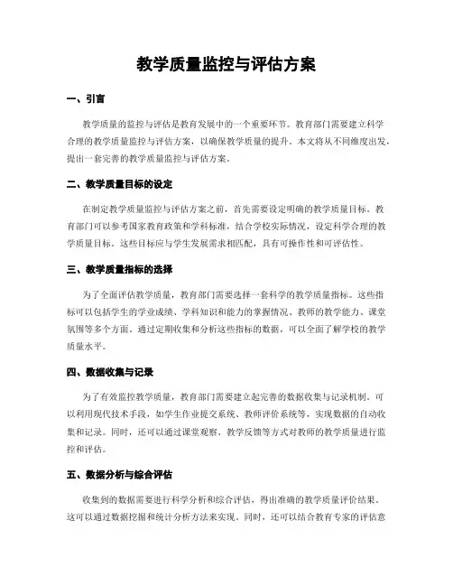 教学质量监控与评估方案