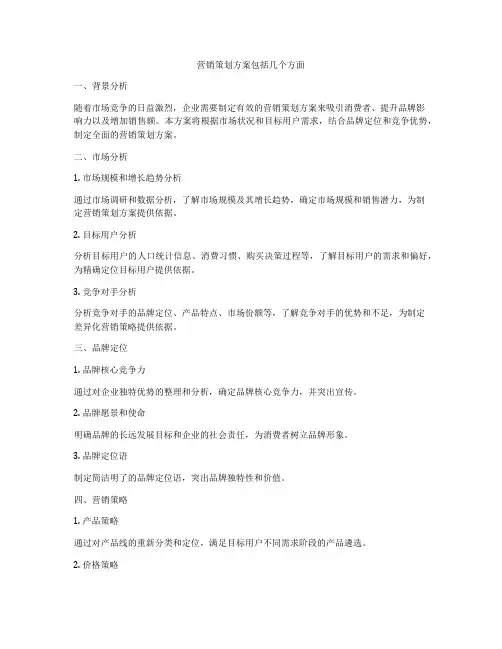 营销策划方案包括几个方面