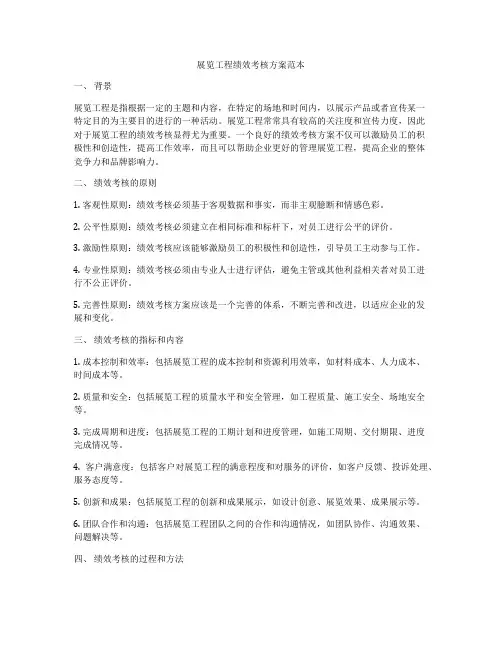展览工程绩效考核方案范本