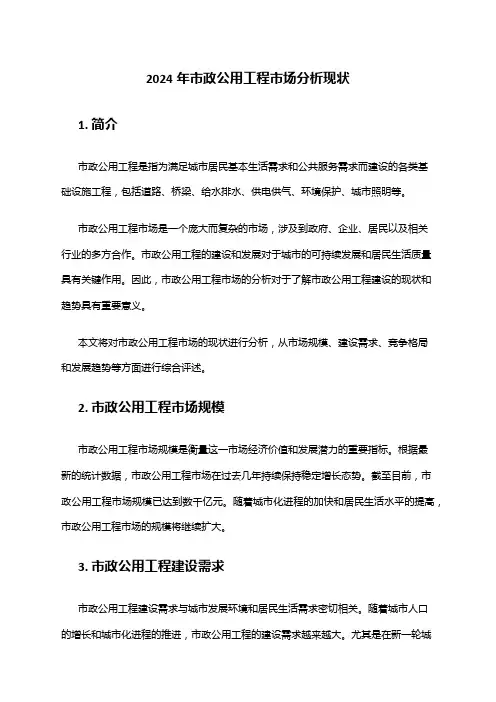 2024年市政公用工程市场分析现状