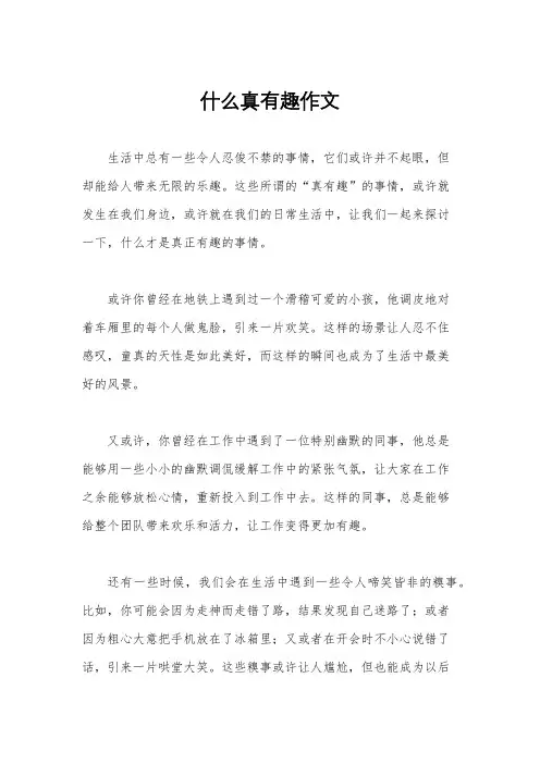 什么真有趣作文