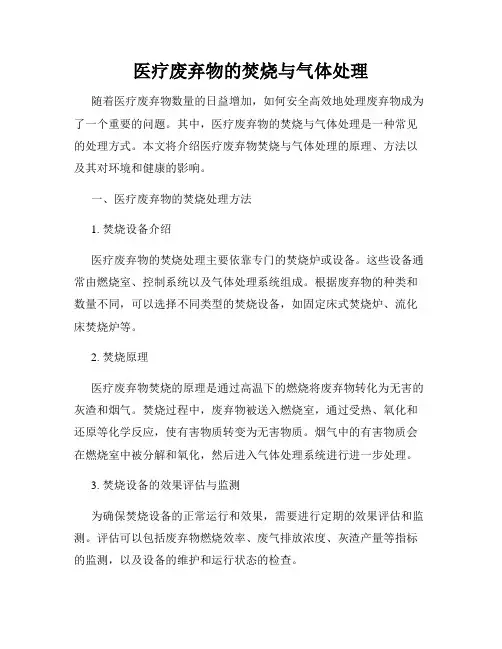 医疗废弃物的焚烧与气体处理