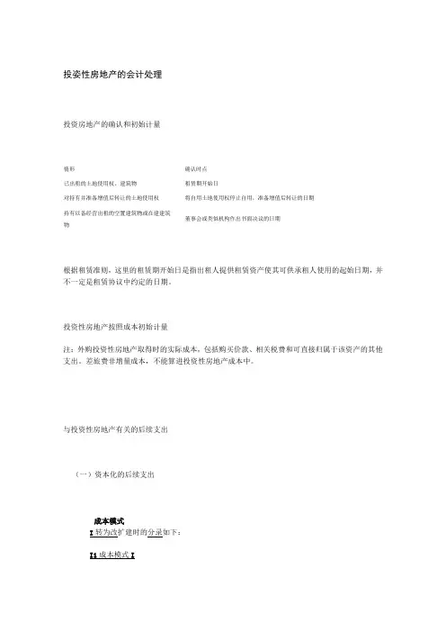 投资性房地产的会计处理