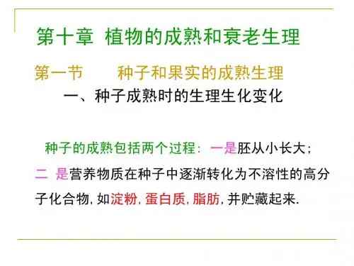 植物的成熟与衰老
