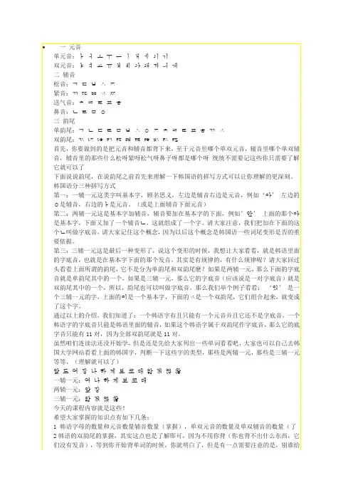 韩语的发音规则