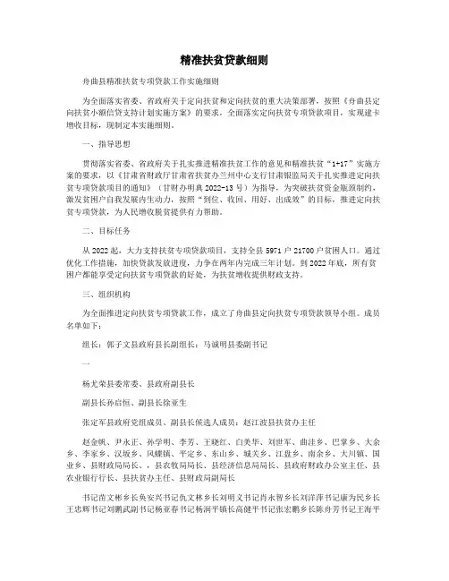 精准扶贫贷款细则