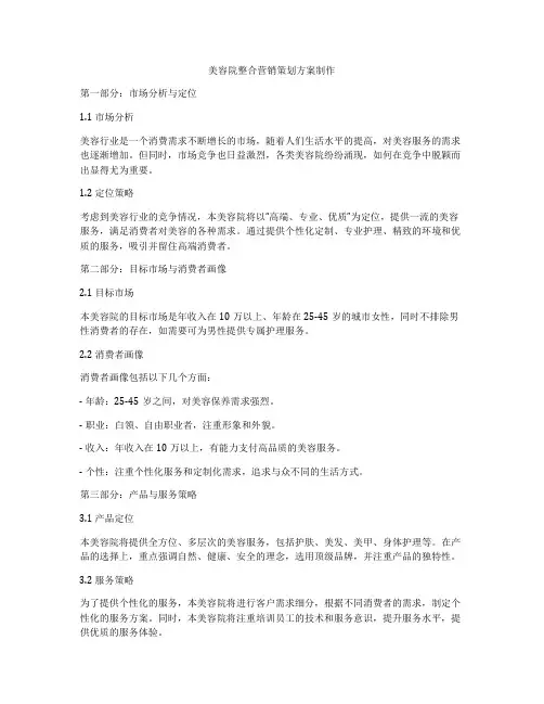 美容院整合营销策划方案制作