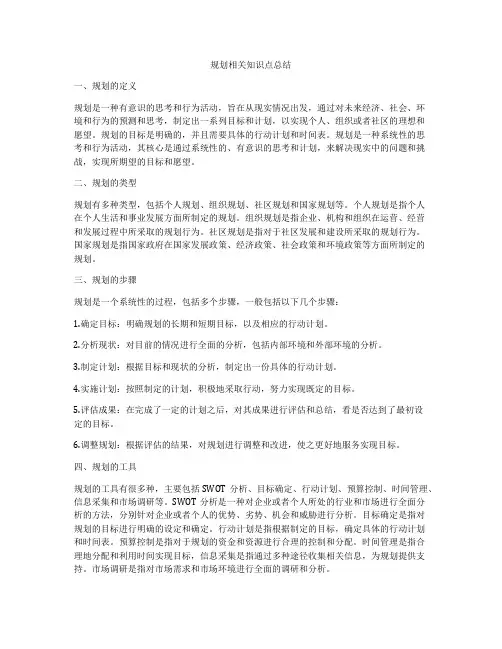 规划相关知识点总结