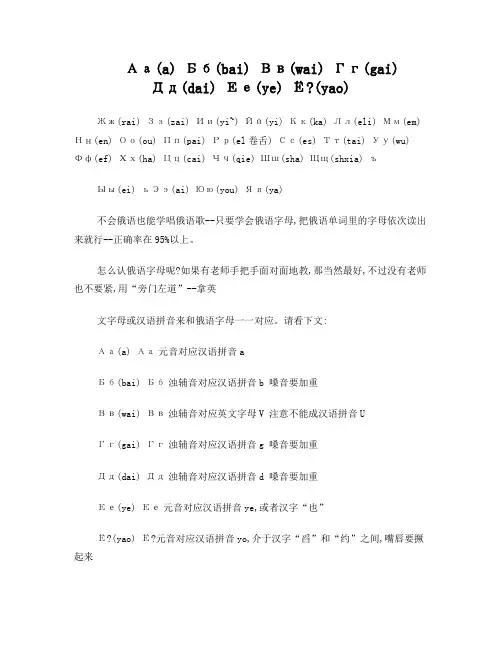 俄语字母表点击可发音