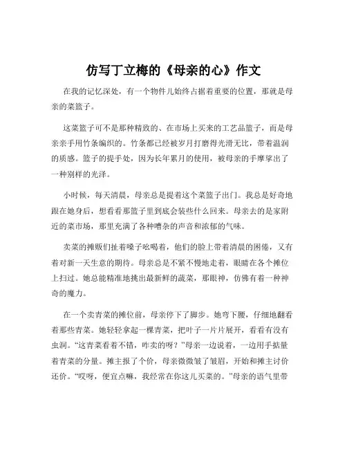 仿写丁立梅的《母亲的心》作文