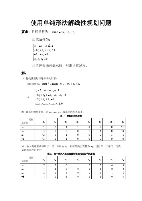 使用单纯形法解线性规划问题说课材料