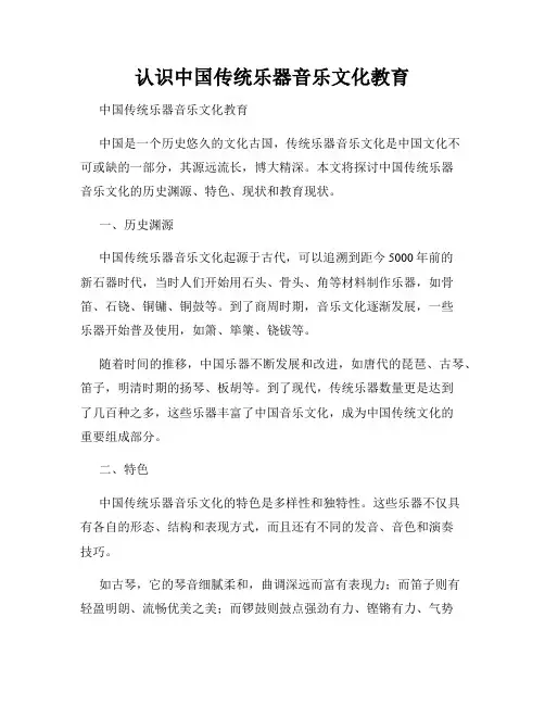 认识中国传统乐器音乐文化教育