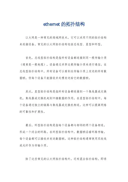 ethernet的拓扑结构