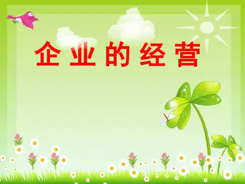人教版高中政治必修一课件：5.1企业的经营 (共25页)