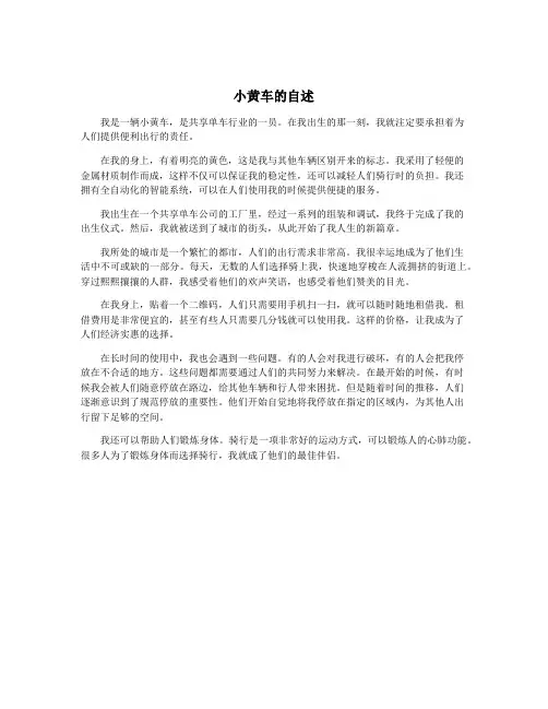 小黄车的自述