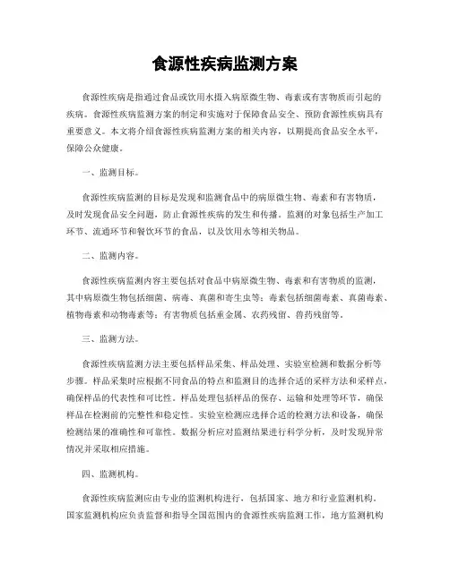 食源性疾病监测方案