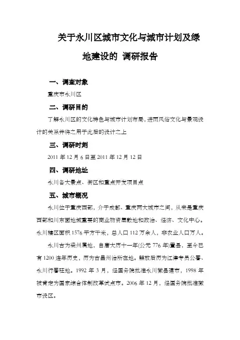 永川调查报告