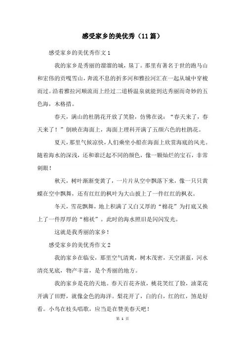 感受家乡的美优秀(11篇)