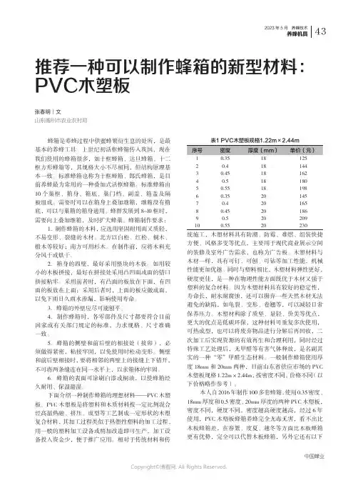 推荐一种可以制作蜂箱的新型材料：PVC_木塑板