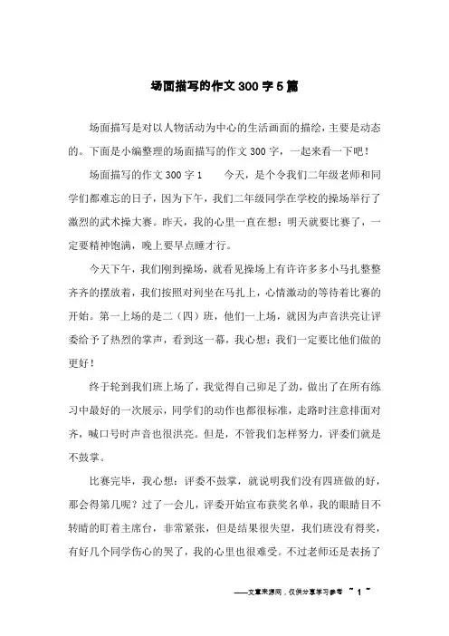 场面描写的作文300字5篇