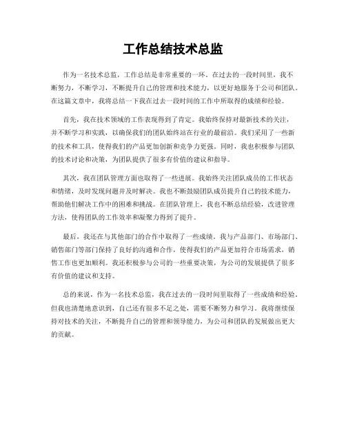 工作总结技术总监