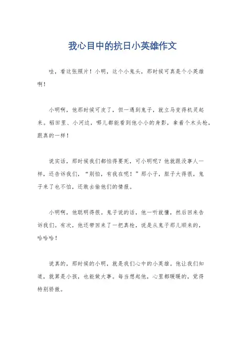 我心目中的抗日小英雄作文