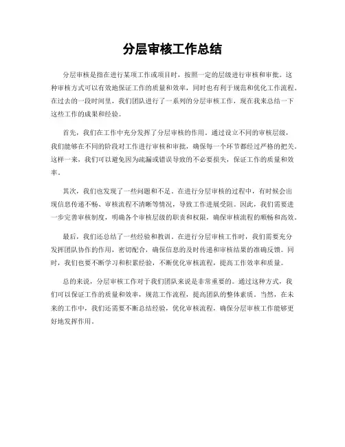 分层审核工作总结