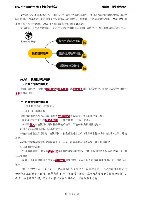 中级会计实务_内容精讲_第四章 投资性房地产