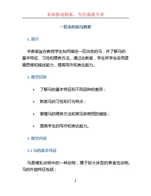一匹出色的马教案 (3)