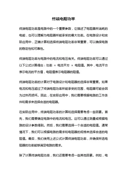 终端电阻功率