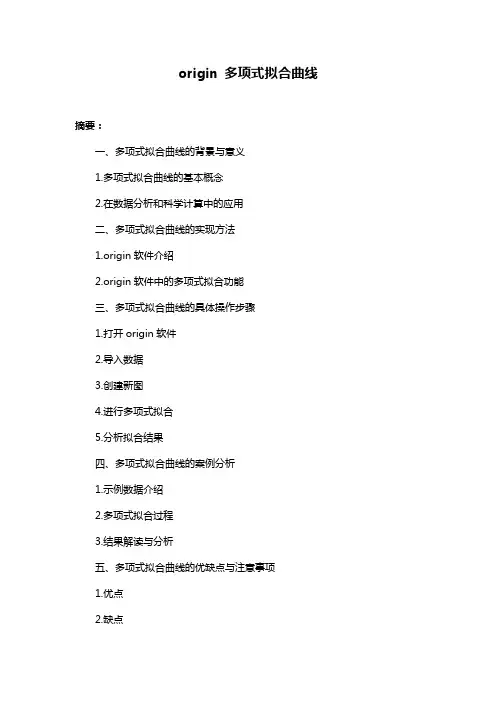 origin 多项式拟合曲线