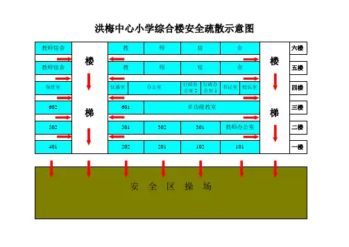 洪梅中心小学学生安全疏散示意图