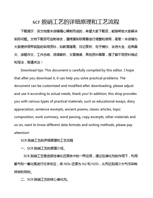 scr脱硝工艺的详细原理和工艺流程
