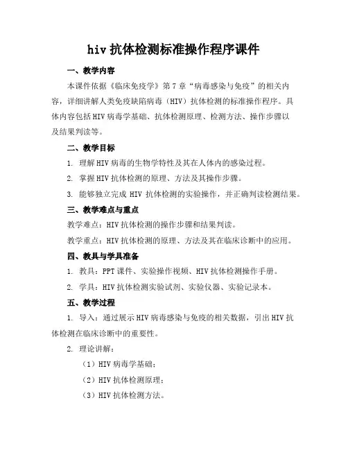 hiv抗体检测标准操作程序课件