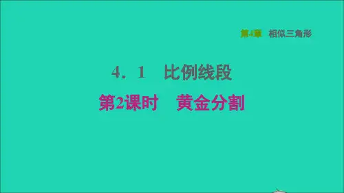 2022秋九年级数学上册 第4章 相似三角形4.1 比例线段2黄金分割课件(新版)浙教版