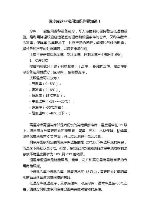 做冷库这些常用知识你要知道！