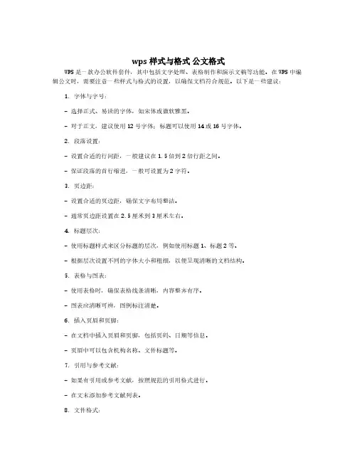 wps样式与格式 公文格式