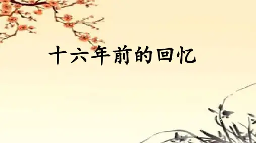 十六年前的回忆ppt课件