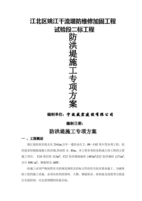 防洪堤施工方案