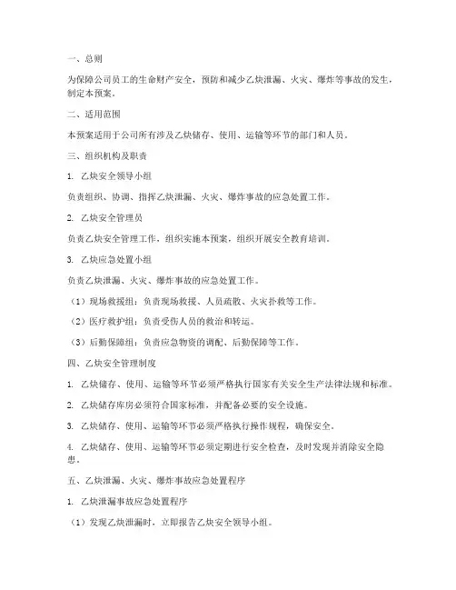 乙炔_紧急处理预案