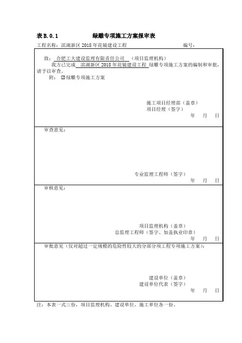绿雕专项工程施工方案