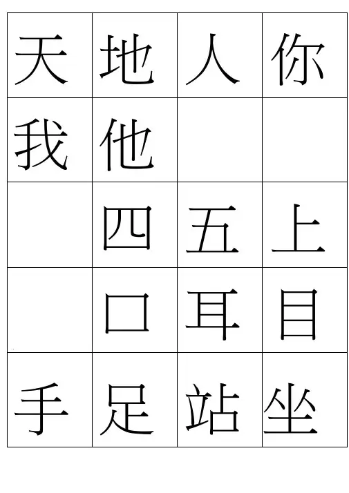 (完整word版)人教版一年级(上)识字卡片可打印分解